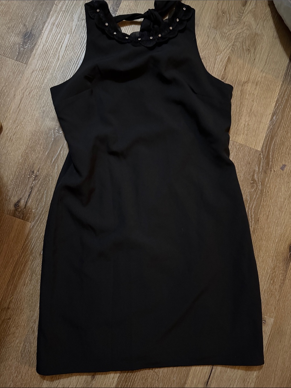 Sam Edelman Black Sleeveless Mini Dress with Scallop Neck